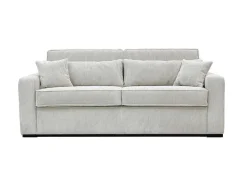 Sofá De 4 Lugares Convertivel Abertura Rapida Veludo Canelado Bege, Cama De Ripas Largas 160 Cm, Colchão De 18 Cm - Mondovi