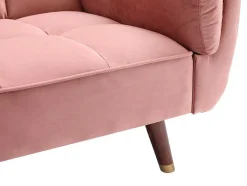 Sofá De 3 Lugares Convertivel Clic-Clac Em Veludo Cor-De-Rosa - Gulcan