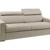 Sofá De 4 Lugares Convertivel De Abertura Rapida Em Tecido Vizir - Bege - Cama De Ripas Largas De 160 Cm - Colchão De 18 Cm