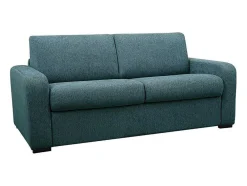 Sofá De 4 Lugares Convertivel De Abertura Rapida Em Tecido Azul Bevis Colchão De 14 Cm