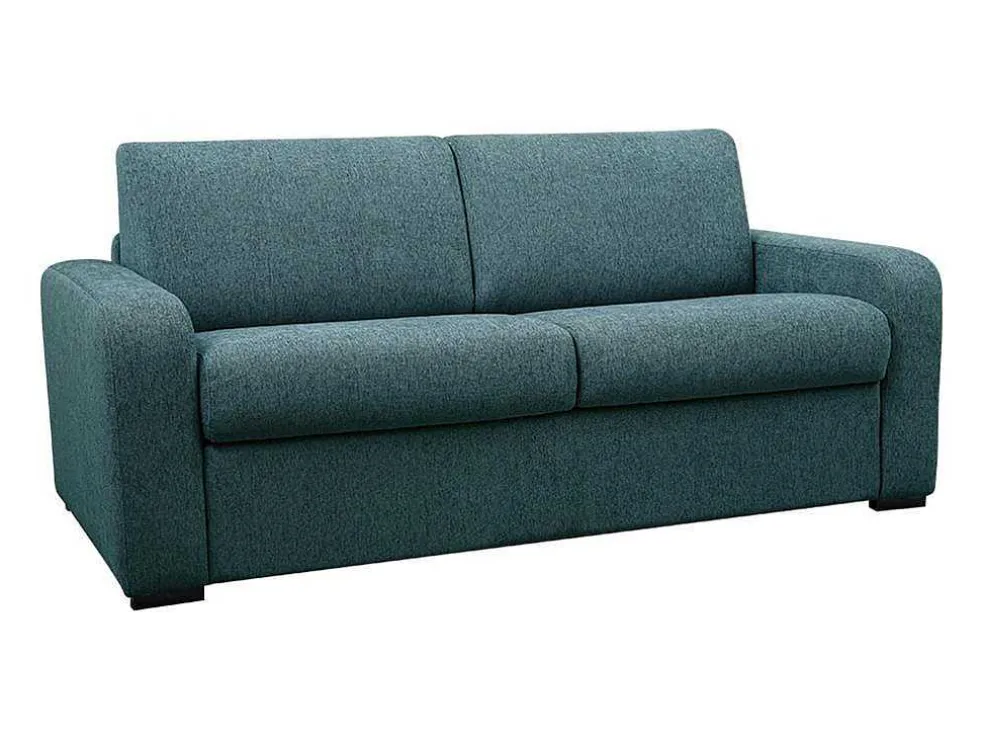 Sofá De 3 Lugares Convertivel De Abertura Rapida Em Tecido Cor Azul Bevis - Colchão De 18 Cm