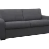 Sofá De 3 Lugares Convertivel De Abertura Rapida Em Tecido Cor Antracite Bevis - Colchão De 18 Cm
