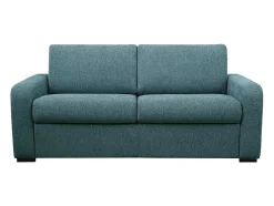 Sofá De 3 Lugares Convertivel De Abertura Rapida Em Tecido Cor Azul Bevis - Colchão De 14 Cm