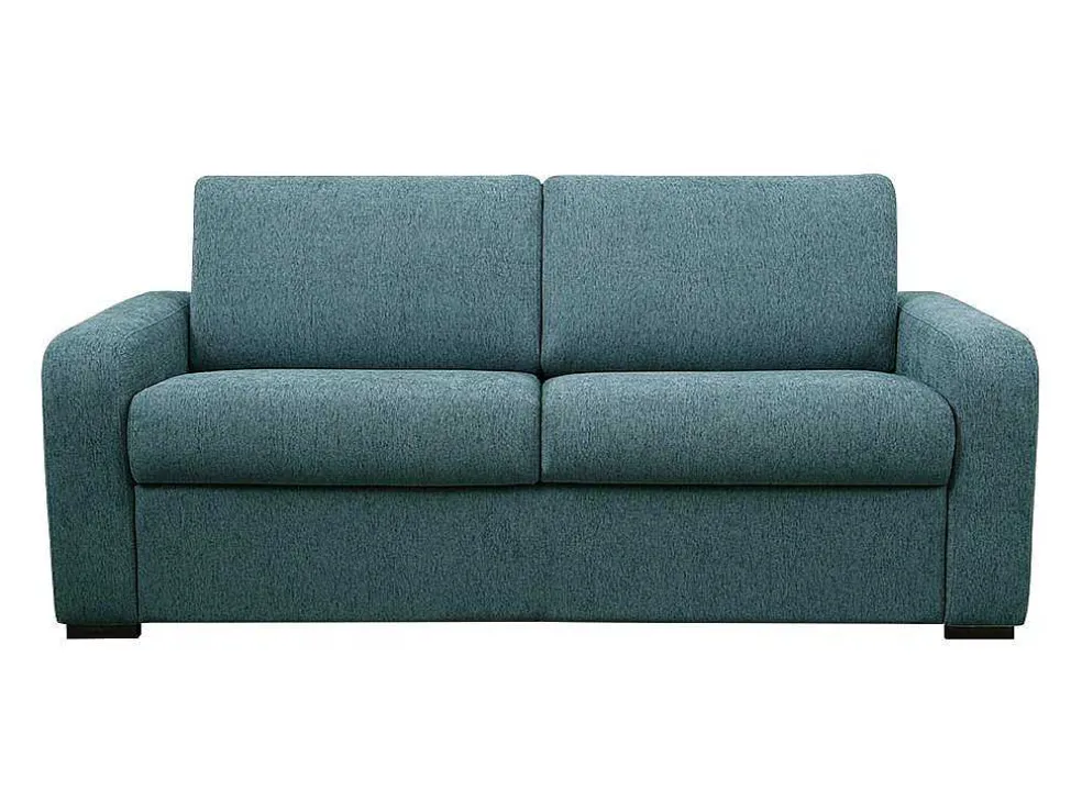 Sofá De 3 Lugares Convertivel De Abertura Rapida Em Tecido Cor Azul Bevis - Colchão De 14 Cm