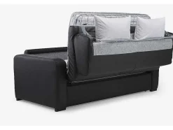 Sofá De 3 Lugares Convertivel Em Cama Expresso Em Pele Preto - Bevis