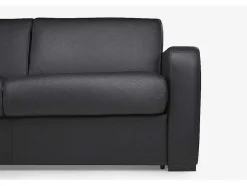 Sofá De 3 Lugares Convertivel Em Cama Expresso Em Pele Preto - Bevis