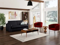 Sofá De 3 Lugares Convertivel Em Cama Expresso Em Pele Preto - Bevis