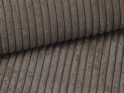 Sofá De 3 Lugares Convertivel Em Veludo Canelado Taupe - Tilia