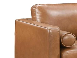Sofá De 3 Lugares E De 2 Lugares 100% Pele De Bufalo Superior Castanho Vintage - Barota