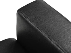 Sofá De 3 Lugares Em Pele Sintética Preto - Ackley