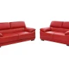 Sofá De 3+2 Lugares Em Pele Vermelho - Macelo