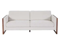 Sofá De 3 Lugares Em Tecido Creme - Vergamo