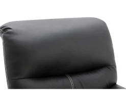 Sofá De 3 Lugares E Poltrona Relax Em Pele Sintética Cor Preto - Canby