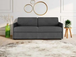 Sofá De 4 Lugares Rapidamente Convertivel Em Cama Em Tecido Cinzento - Cama De 160 Cm E Colchão De 22Cm - Calife