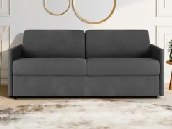 Sofá De 4 Lugares Rapidamente Convertivel Em Cama Em Tecido Cinzento - Cama De 160 Cm E Colchão De 22Cm - Calife