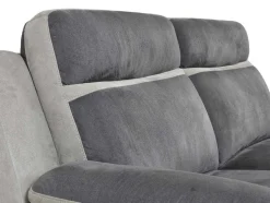 Sofá De 3 Lugares Relax Em Microfibra Antracite E Cinzento-Claro - Talca