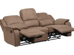 Sofá De 3+2 Lugares Relax Em Microfibra Taupe - Hernani