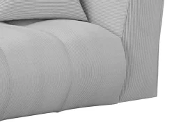 Sofá De 4 Lugares Veludo Canelado Cinza-Claro - Naemia De Maison Cephy