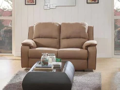 Sofá 2 Lugares Relax Em Microfibra Taupe - Hernani