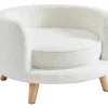 Sofá Para Animais Em Tecido Boucle E Pés De Madeira D.56 X A.35 Cm Branco - Misia