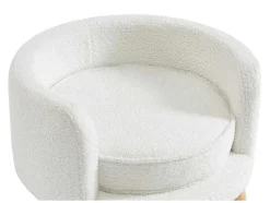 Sofá Para Animais Em Tecido Boucle E Pés De Madeira D.56 X A.35 Cm Branco - Misia