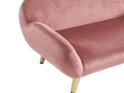 Sofá Para Animais Em Veludo E Pés Em Metal C.72 X L.44 Cm Cor-De-Rosa - Zolia
