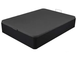 Sommier Com Bau Oniry Em Pele Sintética Da Ysmee - 140X190 Cm - Preto Mate