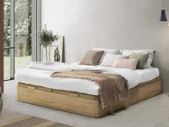 Sommier Com Espaco De Arrumação Hestia Da Ysmee Cor Natural Claro De 180 X 200 Cm