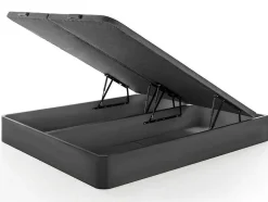 Sommier Com Espaco De Arrumação Hestia Da Ysmee Cor Preto Mate De 180 X 200 Cm