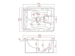 Spa De 3 Lugares Azul 35 Jatos C200 X L163 X A80 Cm, Sistema Balboa - Maupiti Iii