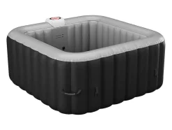 Spa Insuflável Quadrado 4 Péssoas - C154 X L154 X A65 Cm - 120 Saidas De Ar - Preto E Cinza - B-Cosy