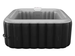 Spa Insuflável Quadrado 4 Péssoas - C154 X L154 X A65 Cm - 120 Saidas De Ar - Preto E Cinza - B-Cosy