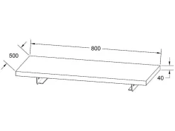 Suporte Suspenso Em Teca Clara Com Esquadros De Fixacao Brancos E Lavatório De 80 X 50 Cm - Sukawati