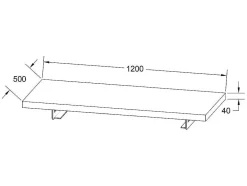 Suporte Suspenso Em Teca Escura Com Esquadros De Fixacao Pretos E Lavatório Duplo De 120 X 50 Cm - Sukawati