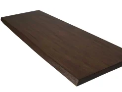 Suporte Suspenso Em Teca Escura Com Esquadros De Fixacao Pretos E Lavatório Duplo De 150 X 50 Cm - Sukawati