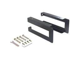 Suporte Suspenso Em Teca Escura Com Esquadros De Fixacao Pretos De 120 X 50 Cm - Sukawati