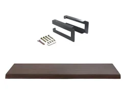 Suporte Suspenso Em Teca Escura Com Esquadros De Fixacao Pretos De 120 X 50 Cm - Sukawati