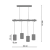 Suspensao Tosel Harlem A Cordao De Algodao Conico Vermelho D60 X H90 Cm