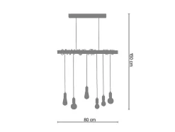 Suspensao Tosel Harlem Tecido Bar Cru D80 X H180 Cm