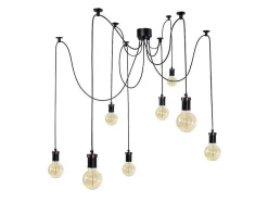 Suspensao Tosel Krake Tecido Quadrado Cinza D17 X H80 Cm