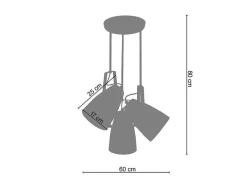 Suspensao Tosel Larsen Metal Conjunto Preto D40 X H100 Cm