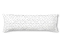Taie D'Oreiller 100% Coton 1 Piece Blanc A Rayures Vertes 45X125