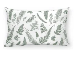 Taie D'Oreiller 100% Coton 1 Piece Blanc A Feuilles Vertes 80X80