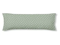 Taie D'Oreiller 100% Coton 1 Piece Vert Et Motifs Pois 45X110