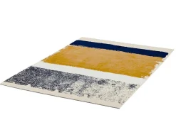 Tapete Camden - Poliester - 160 X 230 Cm - Mostarda, Azul-Marinho, Cinza