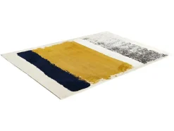 Tapete Camden - Poliester - 120 X 170 Cm - Mostarda, Azul-Marinho, Cinza