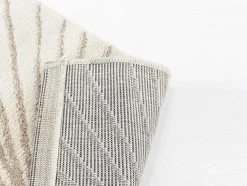 Tapete Com Motivos Acabamento Lurex Dourado De 120X170 Cm Cor Bege - Livno
