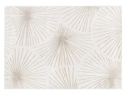 Tapete Com Motivos Acabamento Lurex Dourado De 120X170 Cm Cor Bege - Livno