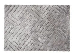 Tapete Com Pelo Efeito 3D Maze - Poliester - Cinza -160*230Cm