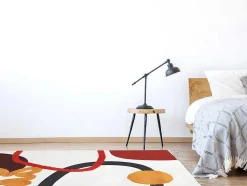 Tapete Com Relevos Em Algodao Estampado De 120 X 170 Cm Multicolor - Palmas